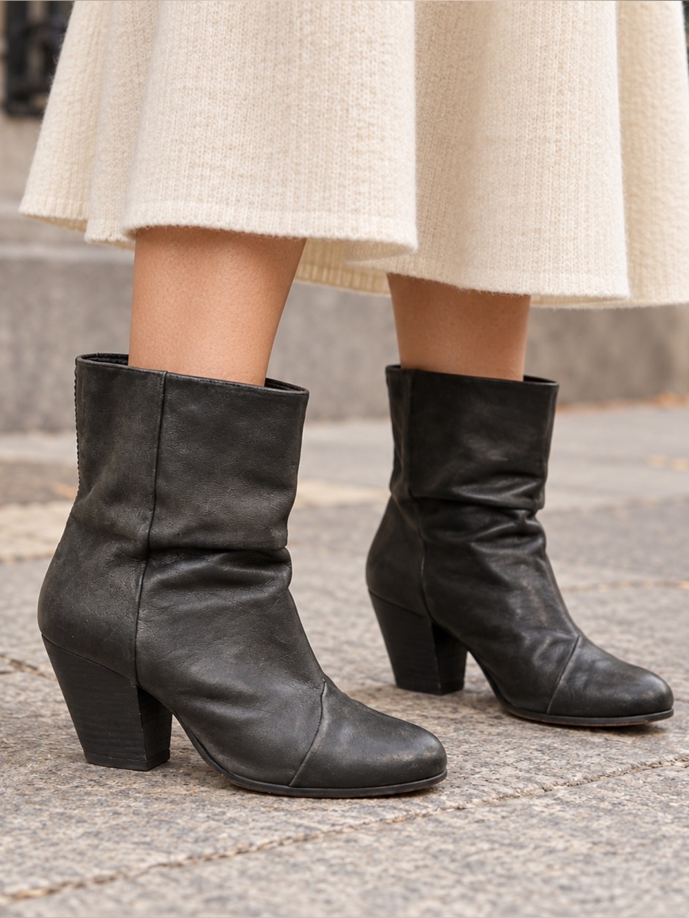 rag & bone Black Leather Ankle Boots EU 38 US 7.5
